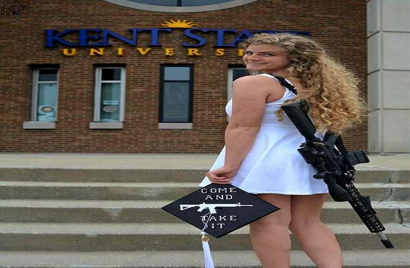Gun loving Ohio college student wears AR 10 graduation photos