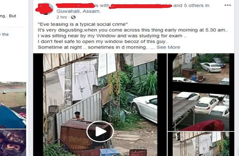 girl shares video of man doing obscene act outside her house