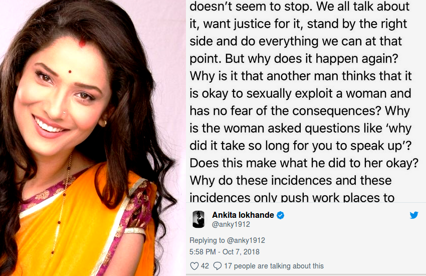 Ankita Lokhande on Tanushree Nana controversy