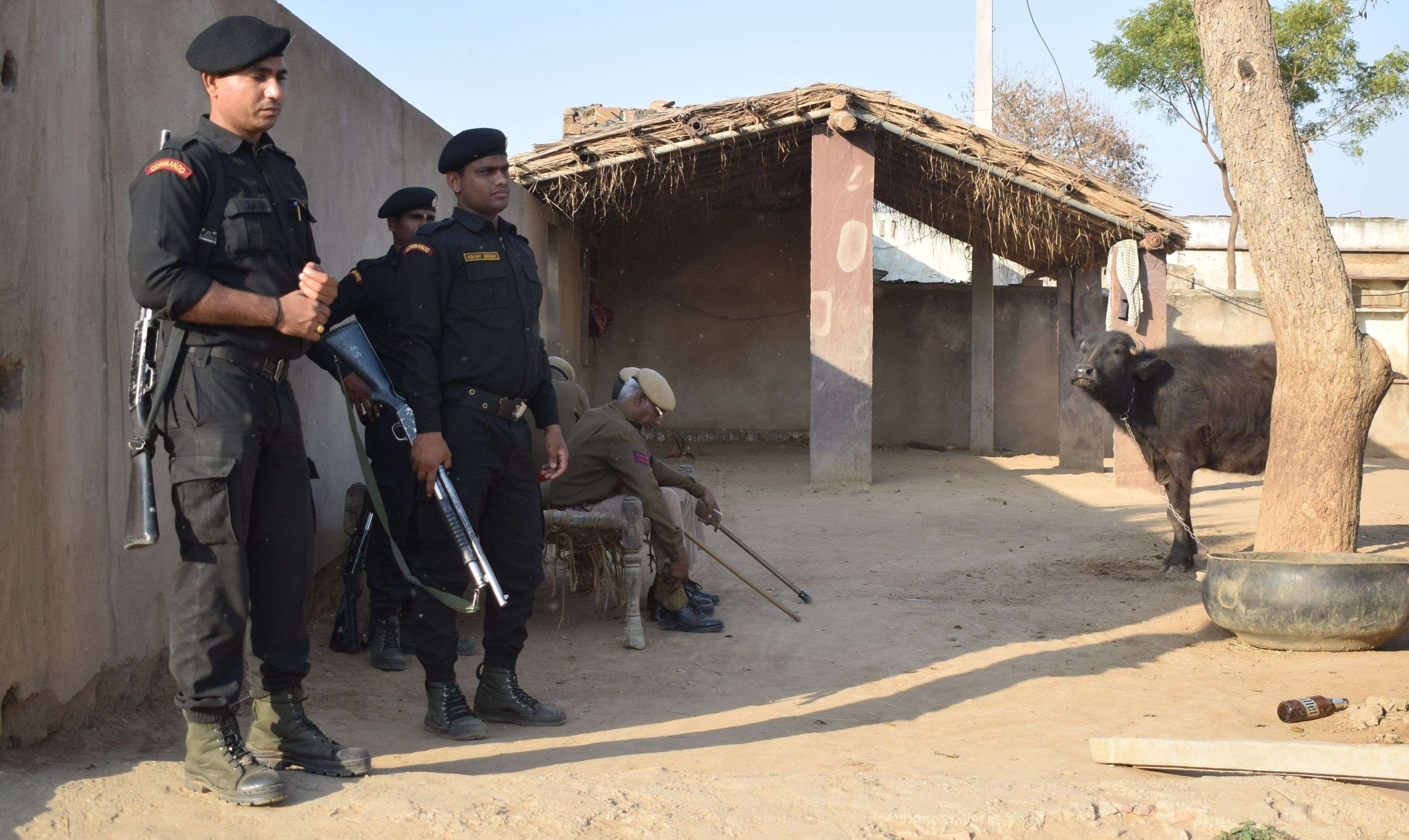 Malakhera Muder Case : Police In Village After Murder Of Three People