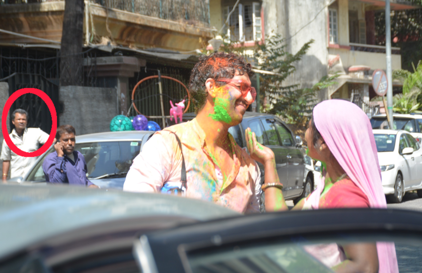 Holi party on road