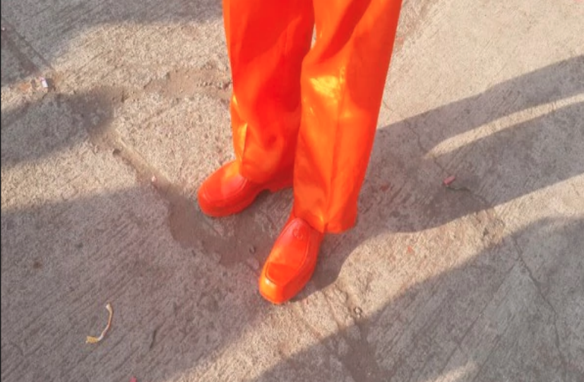Orange colour shoes 