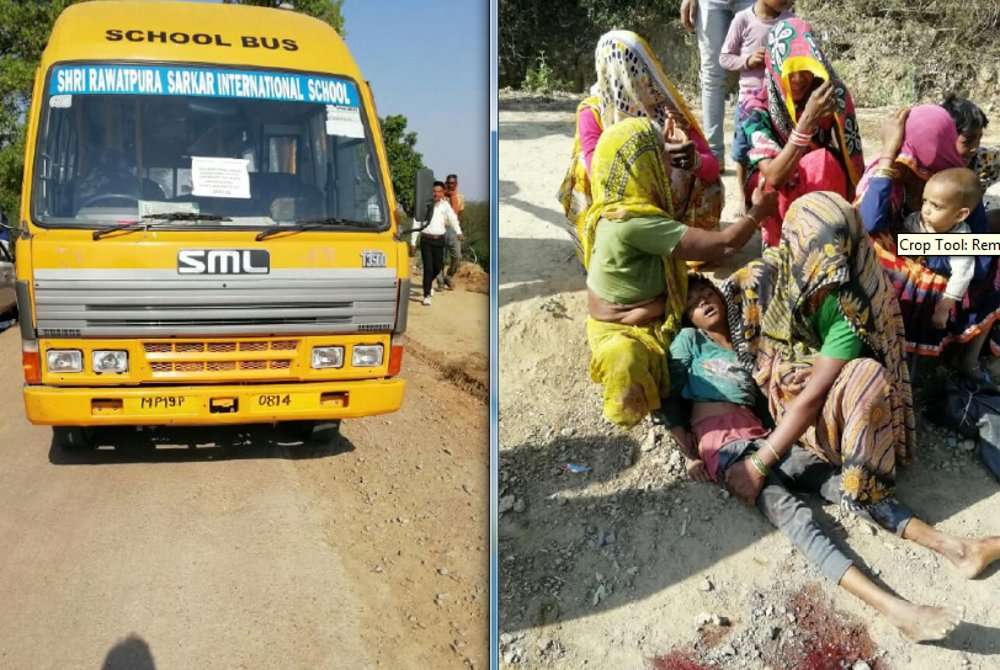 chitrakoot School bus crushes innocent, death on the spot