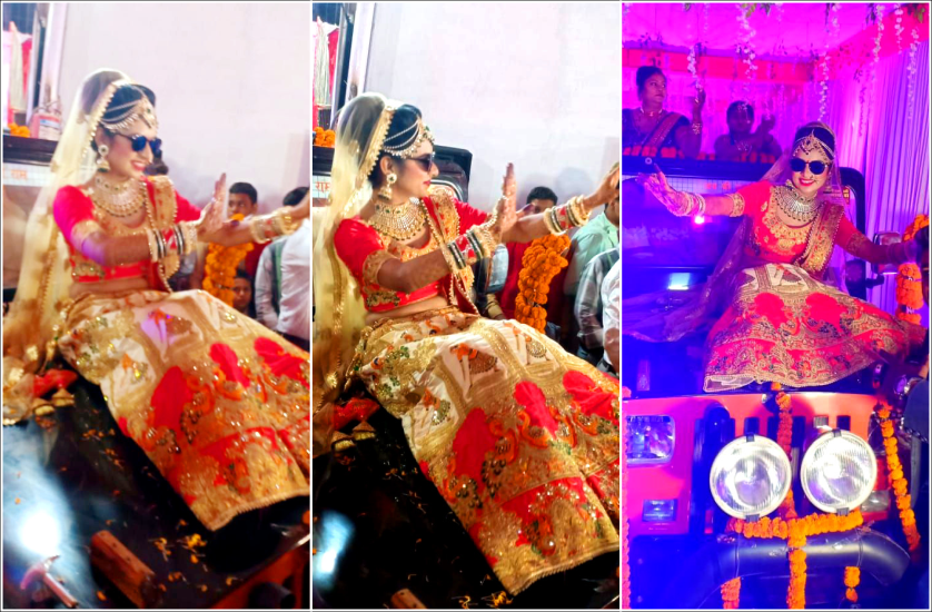 satna ki Dulhania ka Bold andaz Bridal entry on the lines of Bollywood