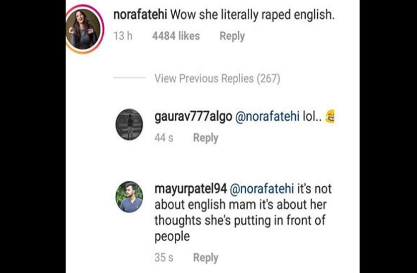 aunty-tell-girls-deserve-rape-nora-fatehi-troll-correct-her-english
