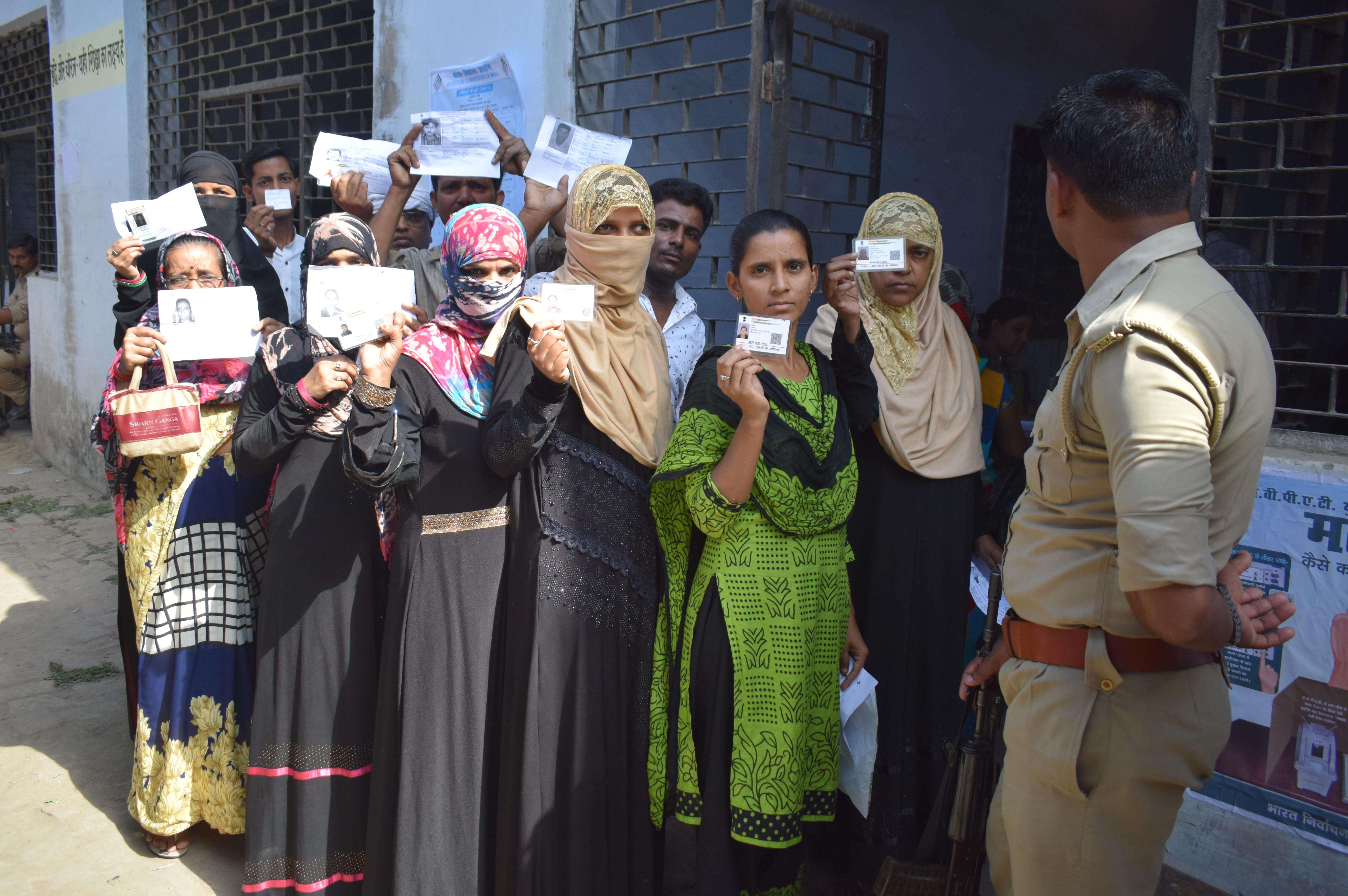 Voting in prayagraj 