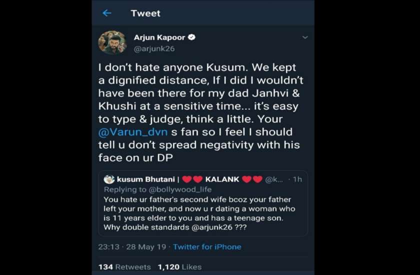 arjun-kapoor-reply-to-fan-tweet-hating-sridevi-and-date-malaika