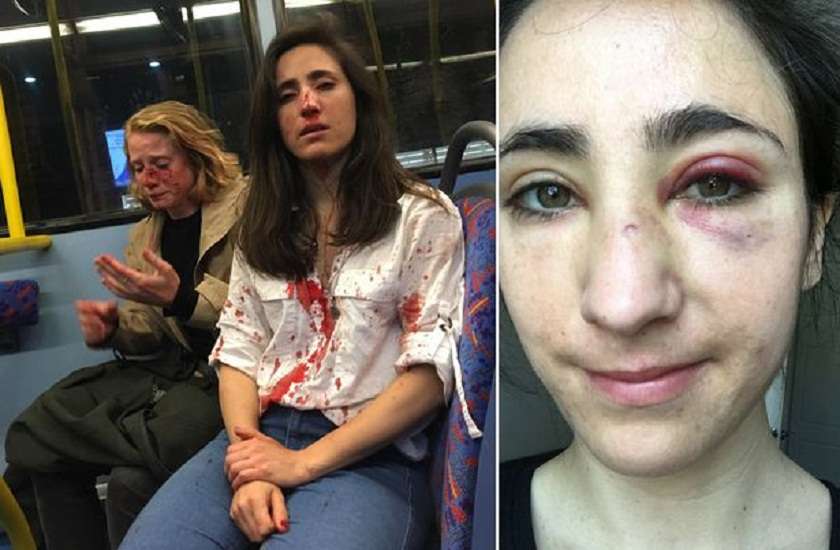 two girlfriends in london beaten