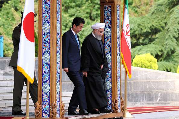 Shinzo Abe With Hassan Rouhani