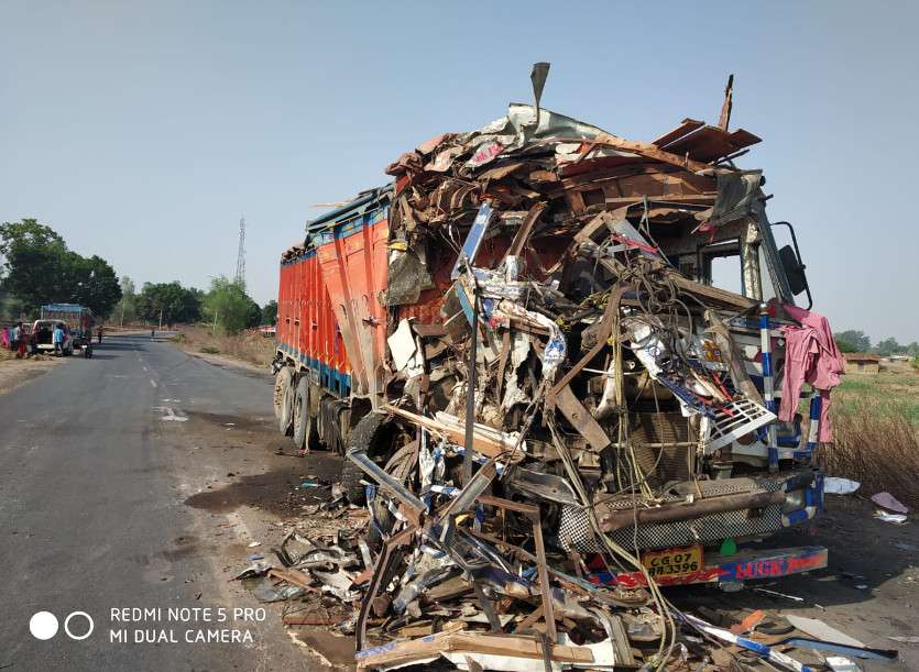 Truck accident in Ambikapur