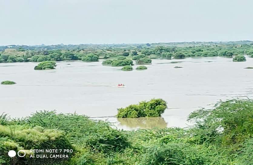 chambal river water level crosses danger point causes flood in ater