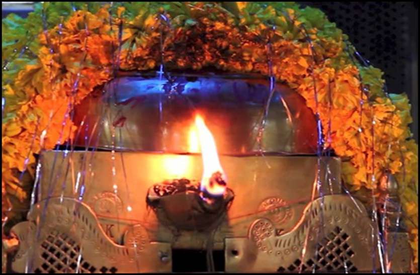 durgapuri mata temple burning flame in sheopur at madhya pradesh 