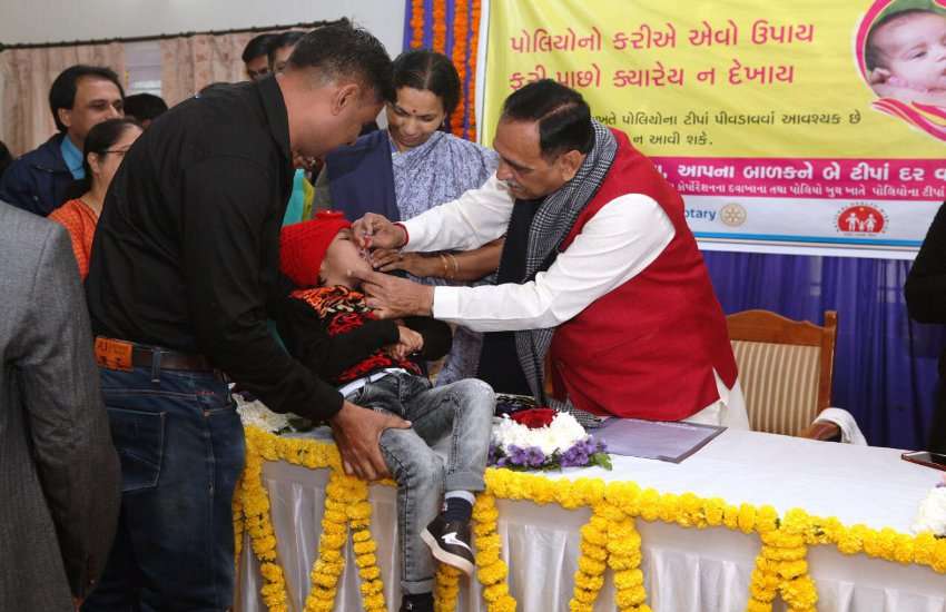 Ahmedabad News राज्यव्यापी पोलियो अभियान का मुख्यमंत्री ने कराया शुभारंभ, 80 लाख से ज्यादा बालकों को पिलाई जाएगी ड्रॉप