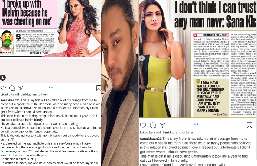 सना खान ने लगाया प्यार में धोखे का आरोप, बॉयफ्रेंड मेल्विन का जवाब- बुलाती है मगर जाने का नहीं