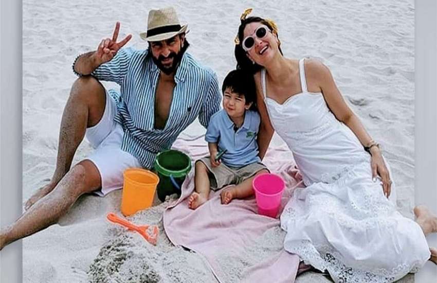 Saif Ali Khan With His Wife Kareena Kapoor And Son Taimur