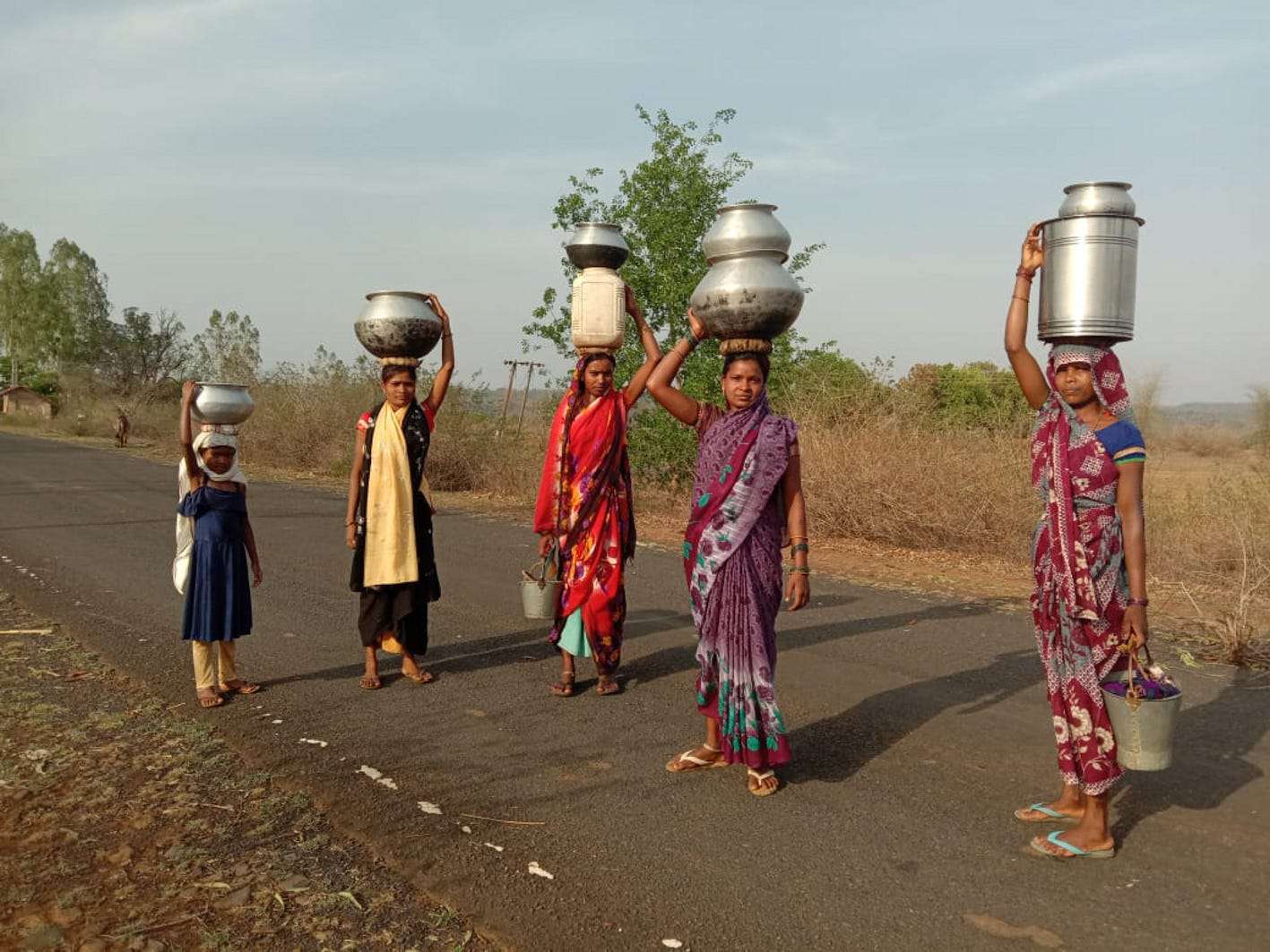 Women have to bring water from two km away