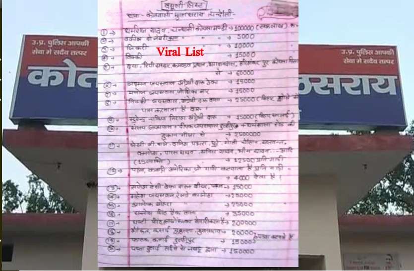 Police Recovery List Mughal Sarai