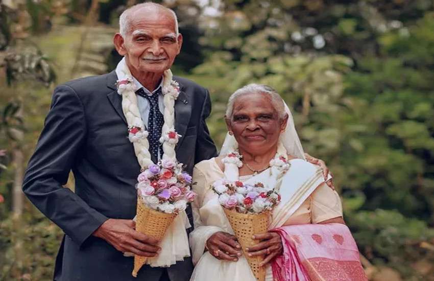 elderly couple first wedding photoshoot 