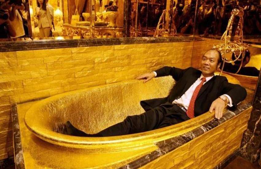 gold bathtub