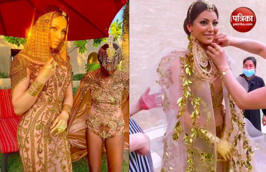 नेहा कक्कड़ की शादी में Urvashi Rautela ने पहना 55 लाख का लहंगा, अब पहनी शुद्ध सोने से बनी ड्रेस