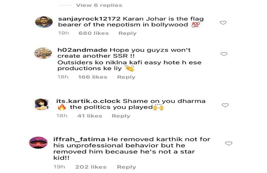 Kartik Aaryan Fans Comment