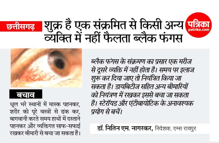 भिलाई में फिर मिले ब्लैक फंगस के 6 मरीज, गंभीर हालत में भर्ती BSP कर्मचारी की नाक काटकर डॉक्टरों ने बचाई जान