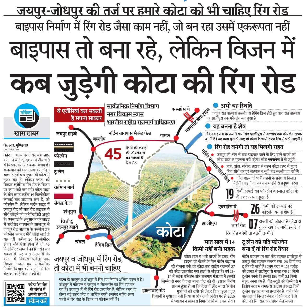 Good News : कोटा रिंग रोड बनने पर 18 किमी घटेगी जयपुर-बारां की दूरी