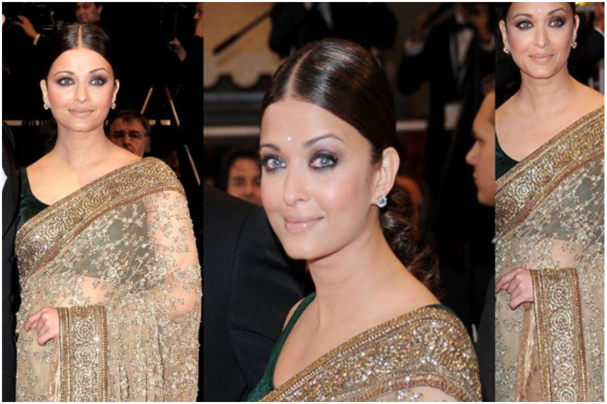 bollywood actress wore saree on cannes red carpet