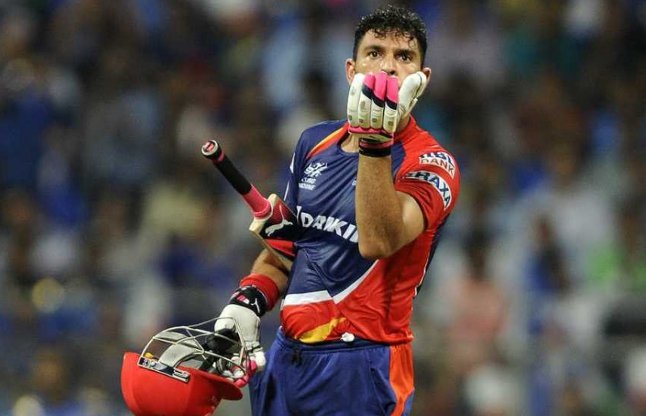 yuvraj singh made 57 runs against mumbai indians 