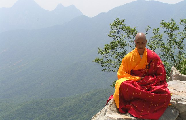 Chinese monk in meditation