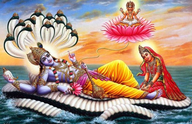 Goddess Lakshmi and God Vishnu