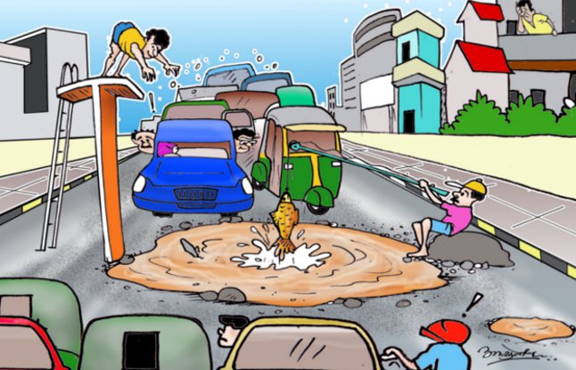 cartoon on rainy season
