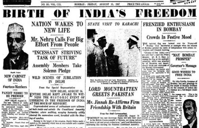 15 August as India independence day