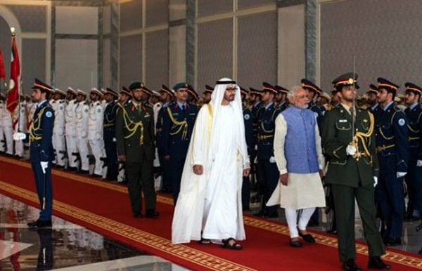 Narendra Modi on his UAE visit for two days photos