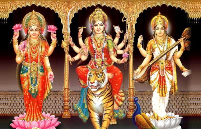 how to worship ma durga laxmi saraswati in navratr