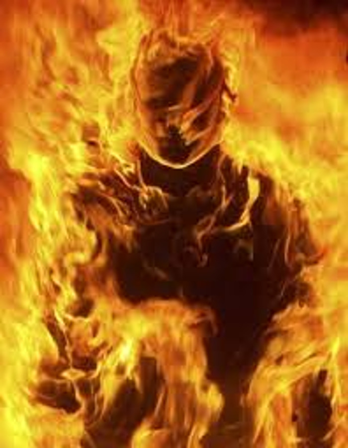 The self-immolation of a young man in domestic dis