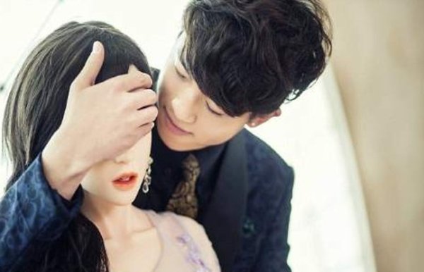 An old man marriages with sex doll photos