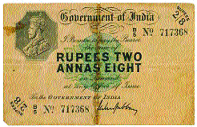 2.5 rupee note