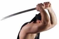 Brother attacked  on another with sword 