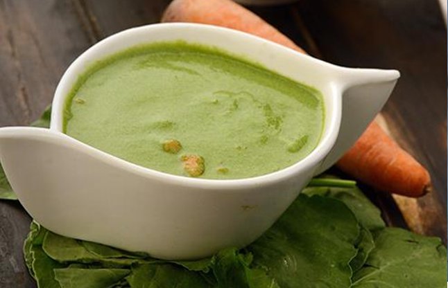Cream onion Spinich and carrot soup