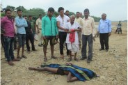 young man immersed in River