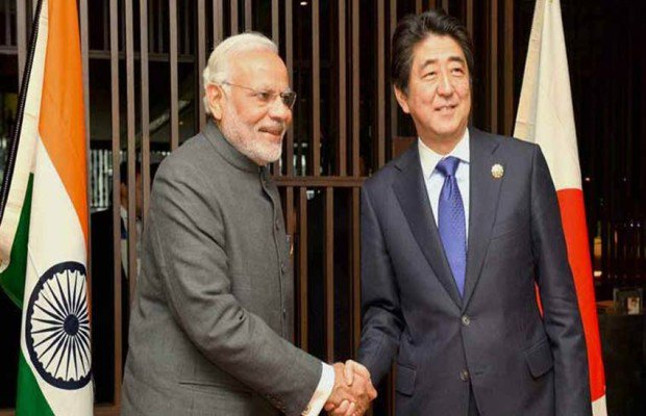 PM Modi Meets Shinjo Abe In Laos
