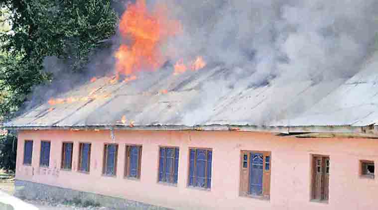 school fire in kashmir