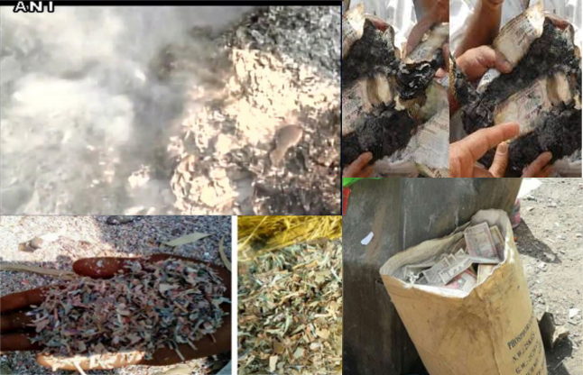 burnt rs 500 and 1000 notes in bareilly