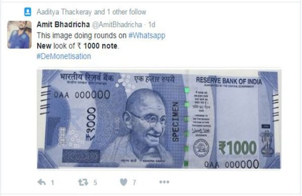 1000 rupee note goes viral