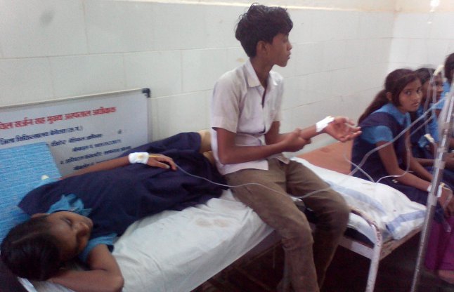 Student getting treatment at District Hospital