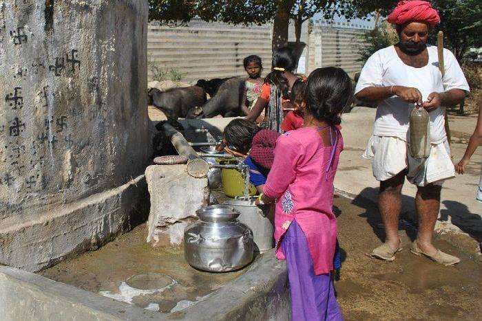 Thirst is quenched from a tank