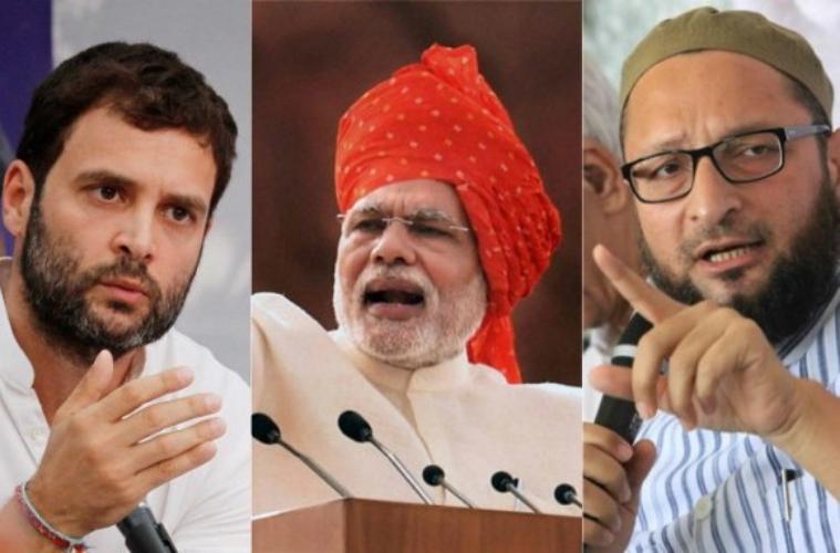 Asaduddin Owaisi Rahul Gandhi Narendra Modi
