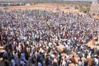 Demonstration of villagers outside collectorate
