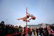 Pole Dancers Performs in Freezing temperatures